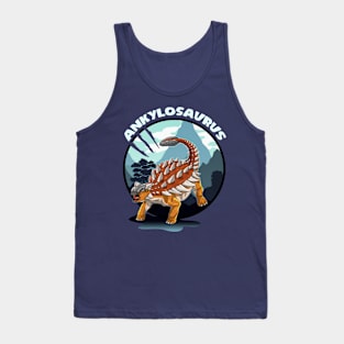 Ankylosaurus Dinosaur Design With Background Tank Top